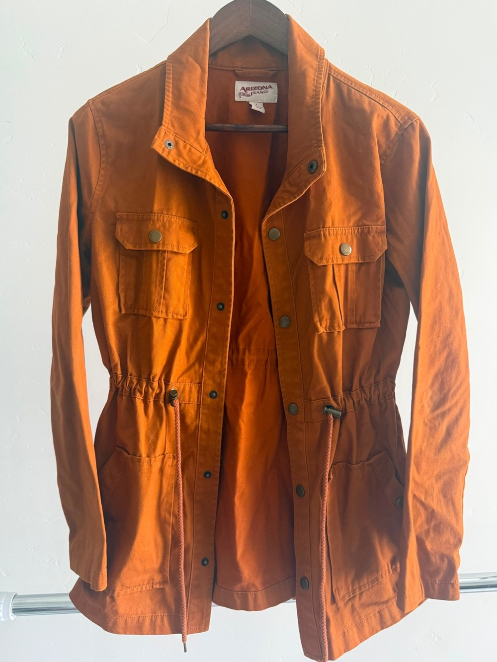 Arizona Jean Company Rust Orange Drawstring Utility Jacket - Women's